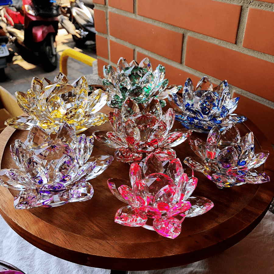 水晶玻璃蓮花擺飾